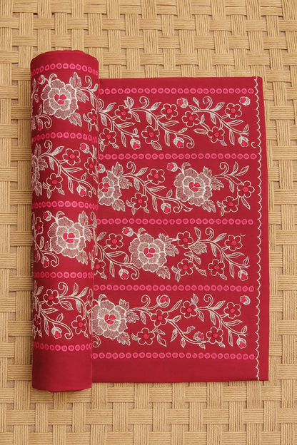 2-Piece Maroon Lawn Suit – Shirt & Trouser Fabric