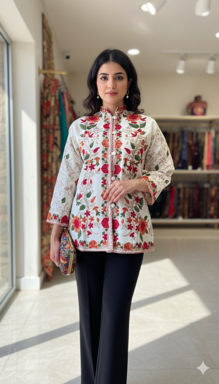 Embroidered Silk Jacket