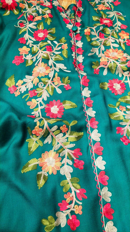 The Floral Embroidered Pashmina Kaftan