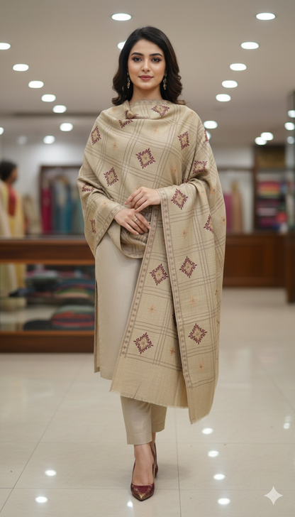 Luxurious Embroidered Pashmina Shawl