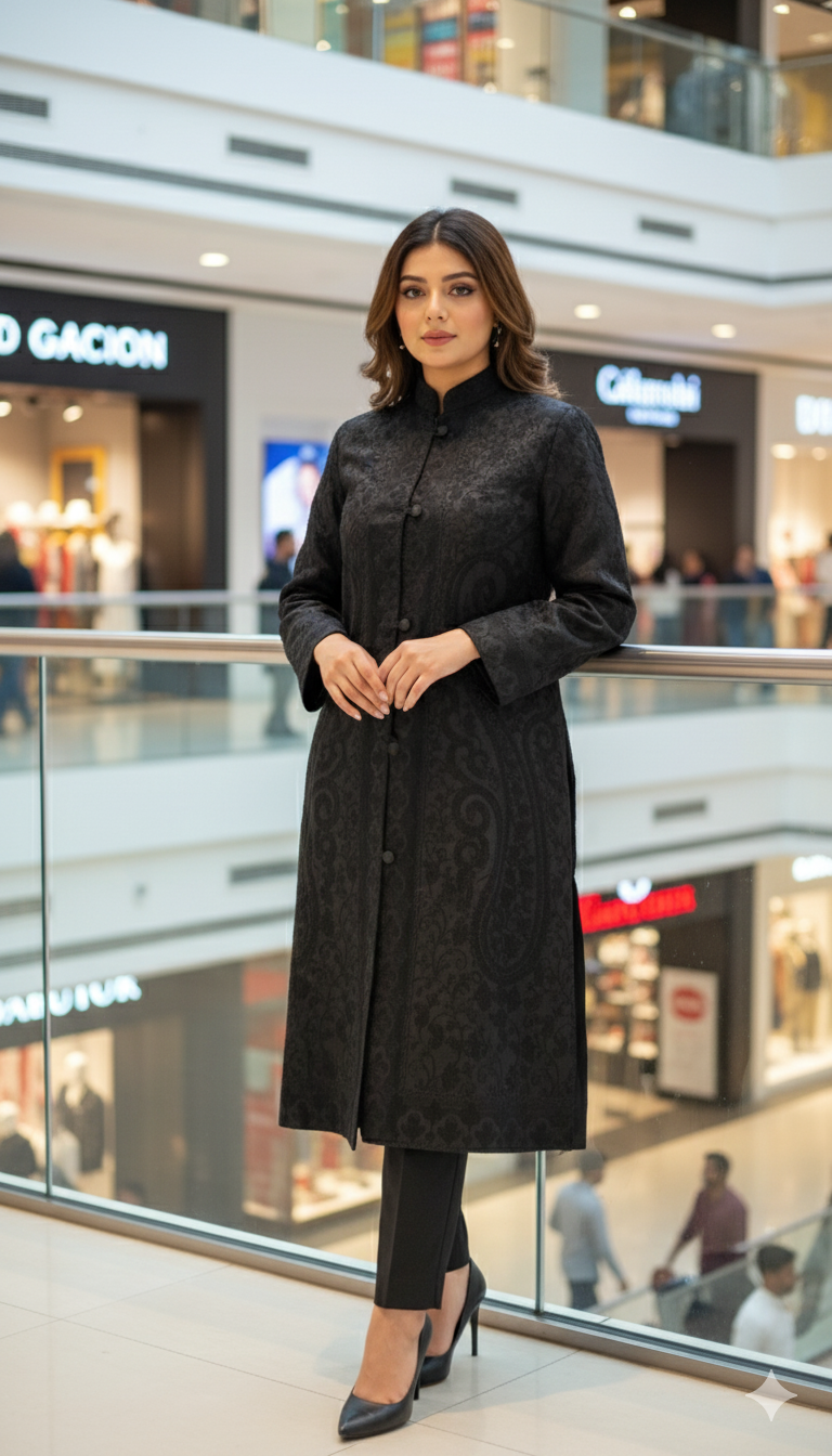 The Royal Black Silk Jacquard Jacket