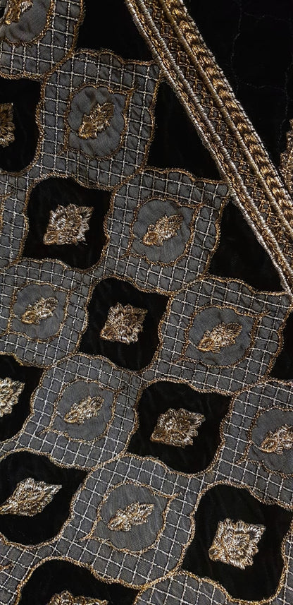 Velvet embroidered shawl