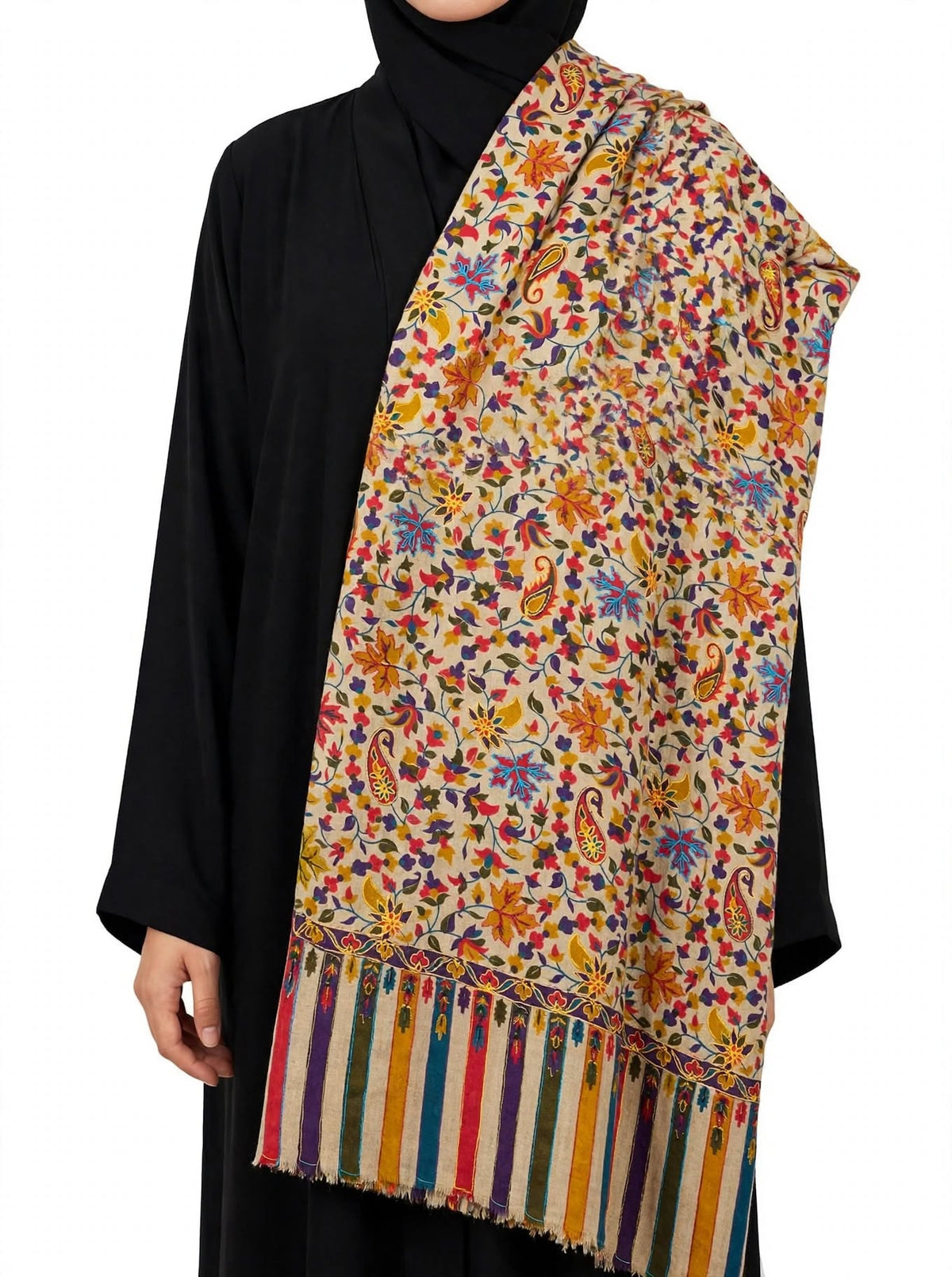 Kalamkari printed Floral & Paisley Pattern Wrap