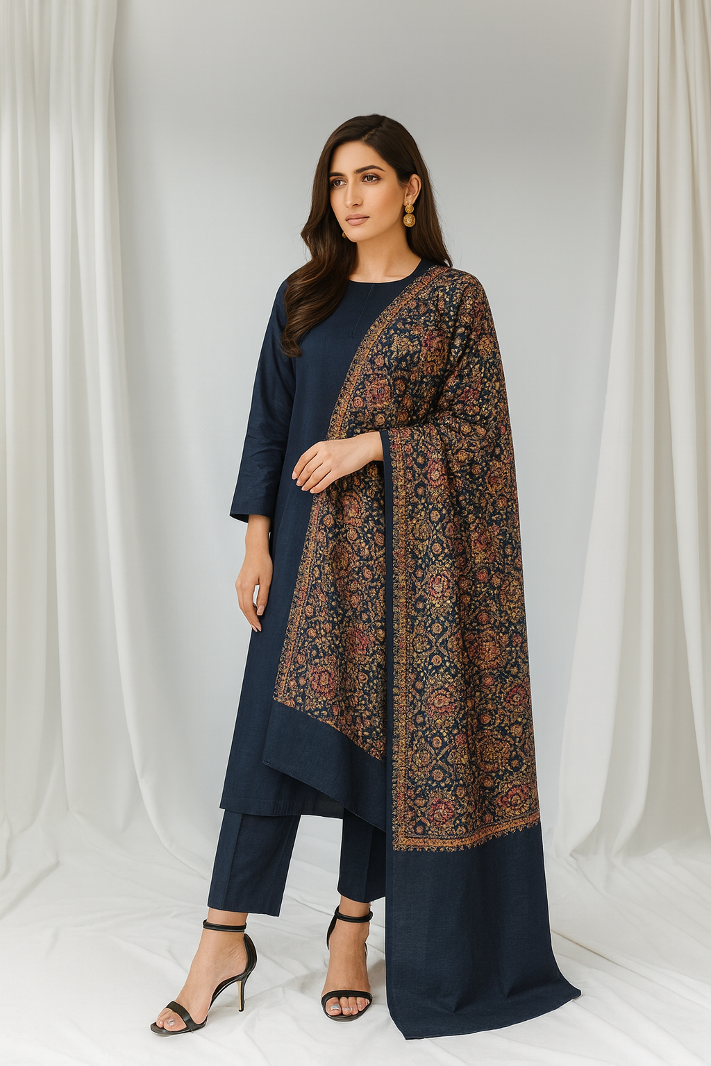 Luxury Needle Embroidery Pashmina Shawl