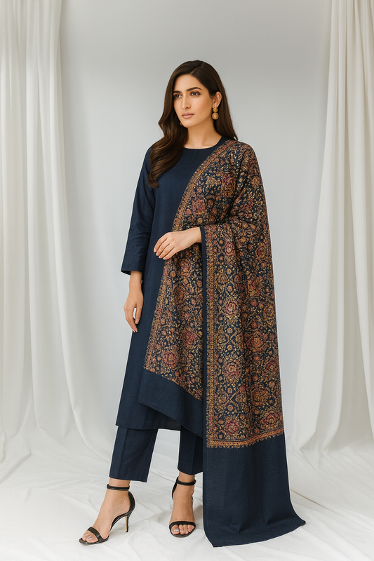 Luxury Needle Embroidery Pashmina Shawl