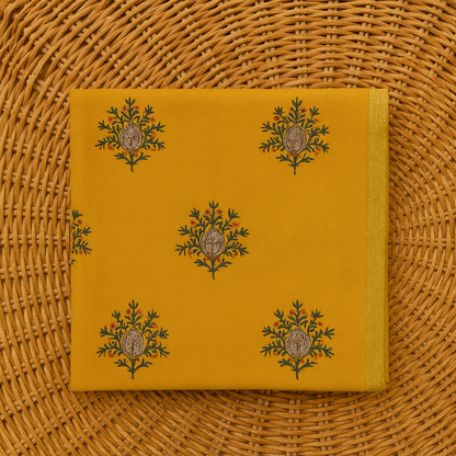 Mustard Yellow Embroidered Pashmina Shawl