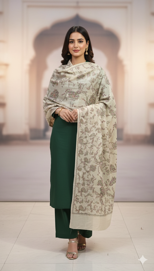 Pastel Floral Print Pashmina Shawl