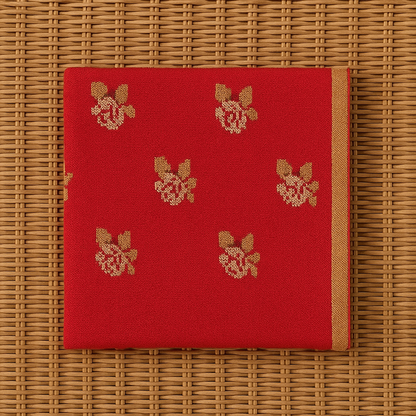 Luxury Red Pashmina Shawl with Cross Stitch Embroidery