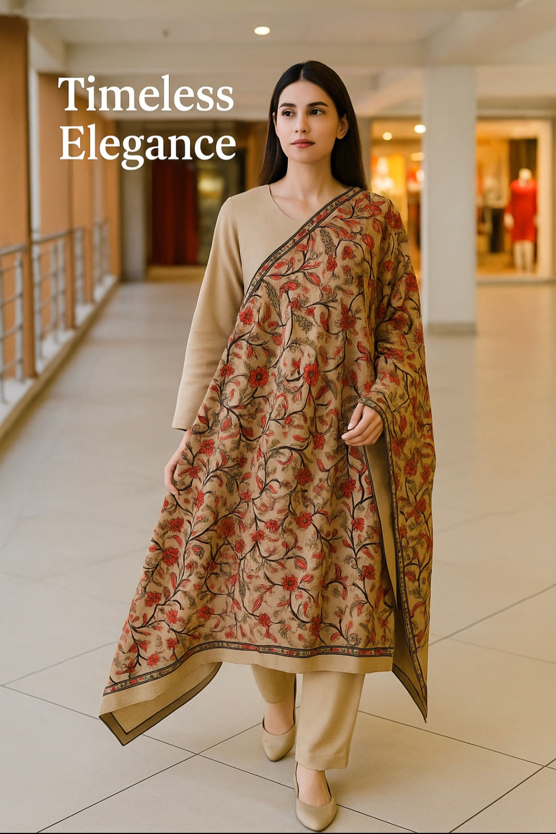 Embroidered pashmina shawl