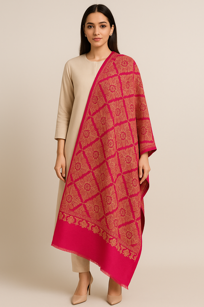 Luxurious pink pashmina shawl