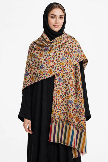 Kalamkari printed Floral & Paisley Pattern Wrap