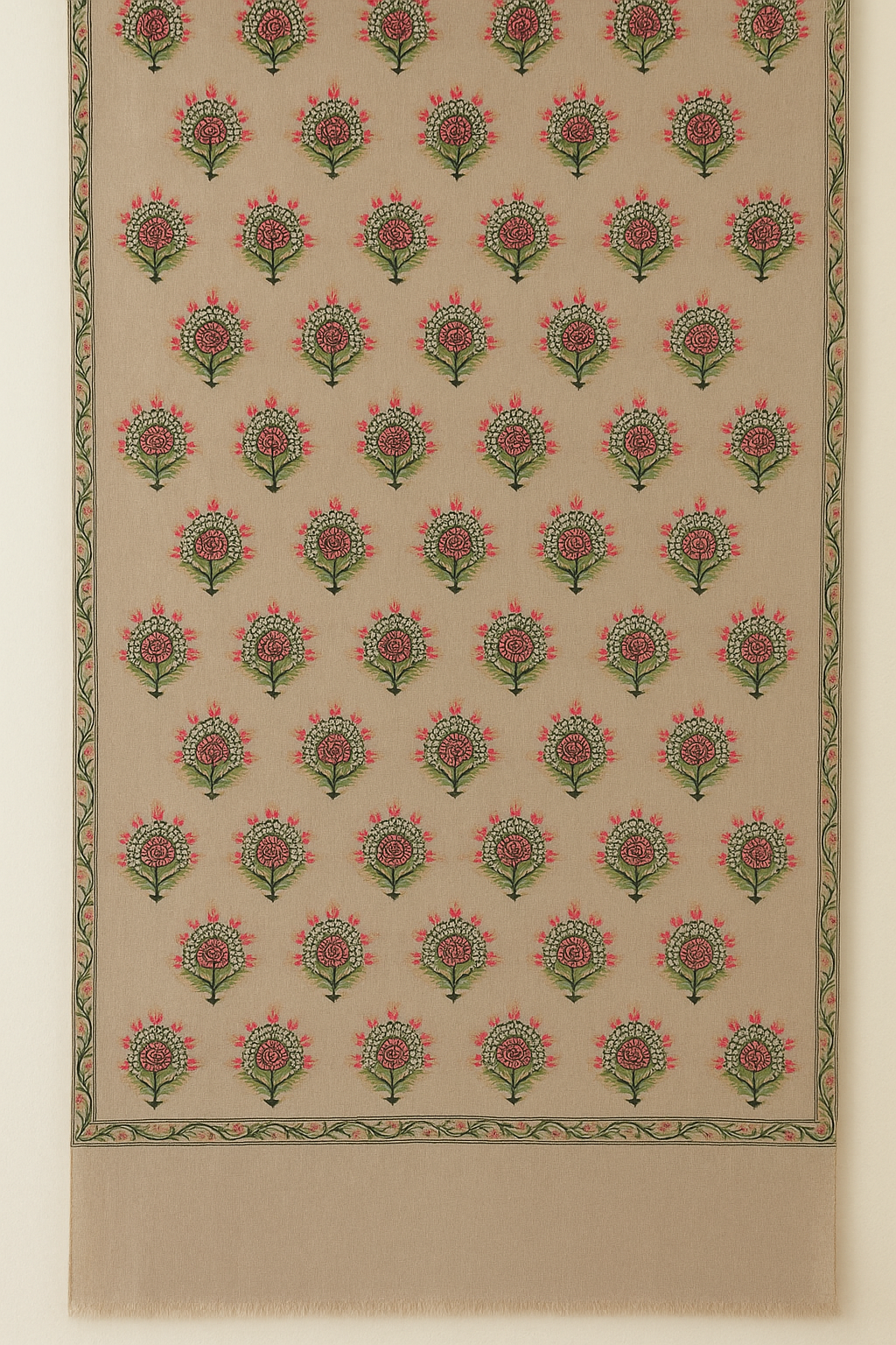 Delicate flower motif pashmina shawl