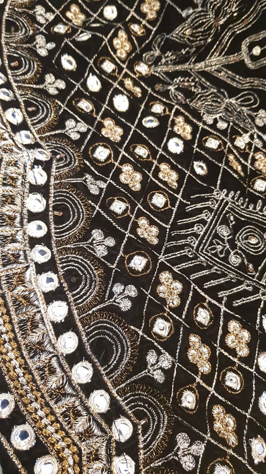 Velvet embroidered shawl