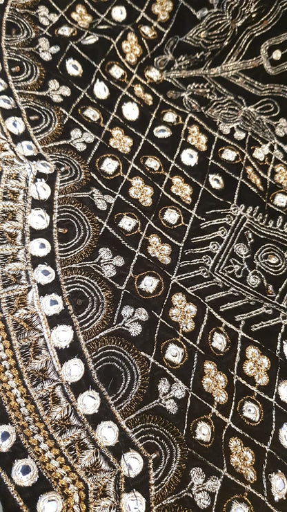 Velvet embroidered shawl