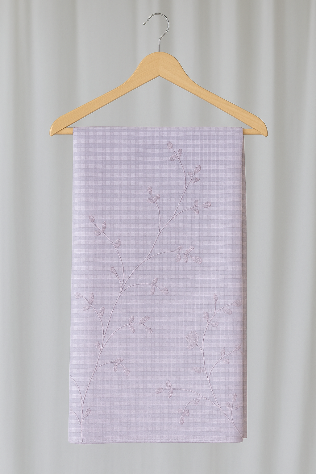 Lilac Striped Embroidered Dupatta