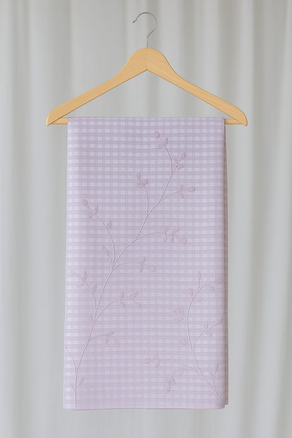 Lilac Striped Embroidered Dupatta