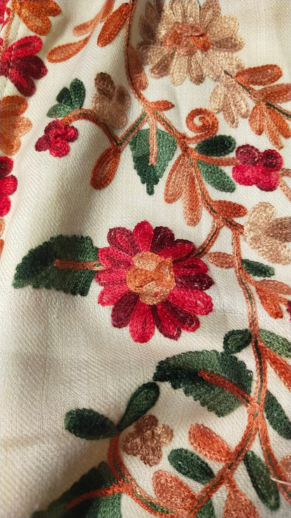 Pashmina Kaftan  Ivory Garden Bloom