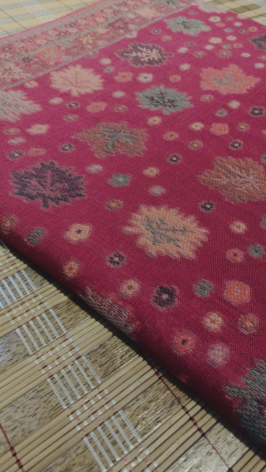 Pink Kani Pashmina Shawl – Floral Heritage Weave