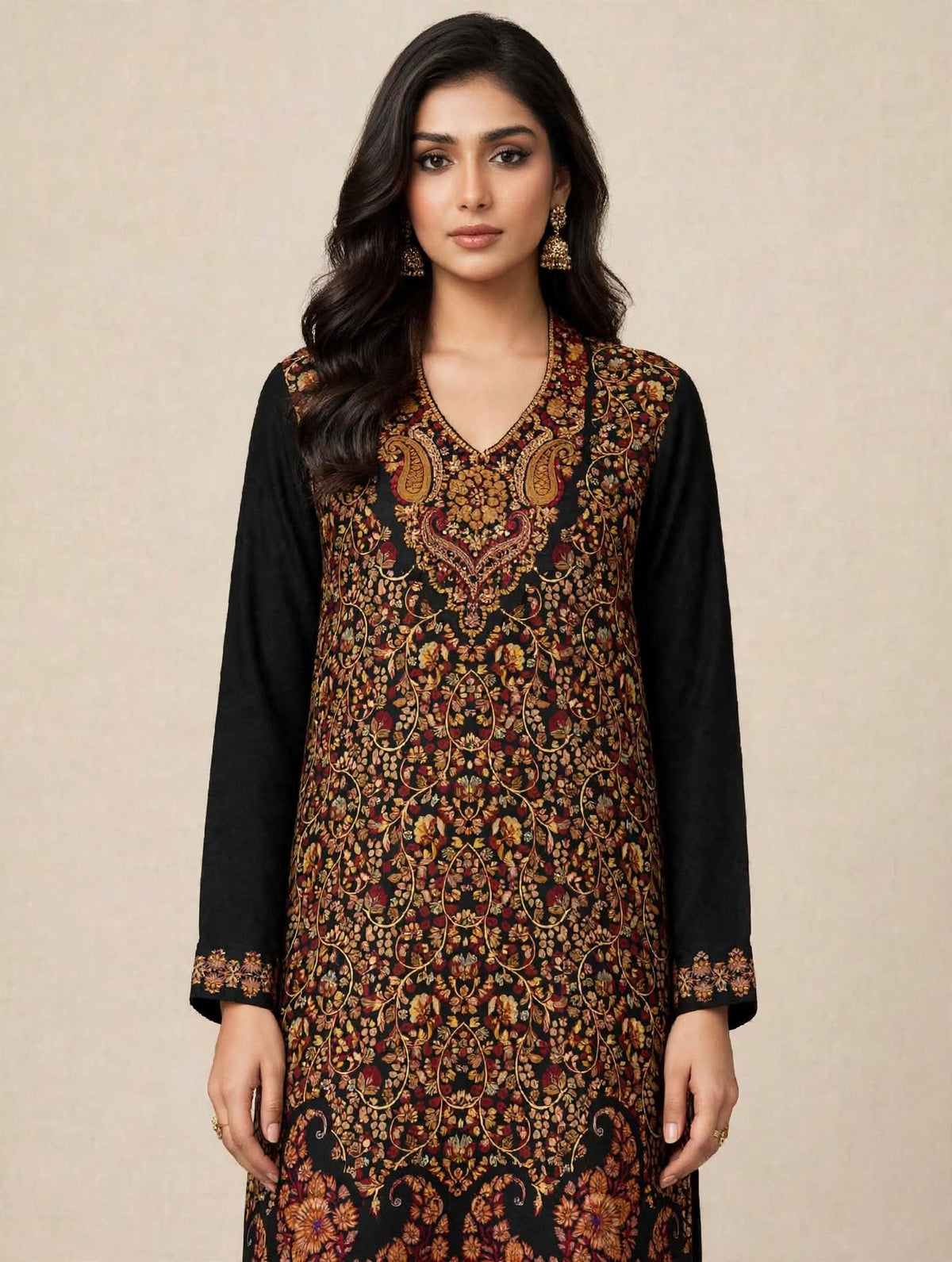 Raat Ki Rani Black Royal Kani Pashmina 3-Piece Suit