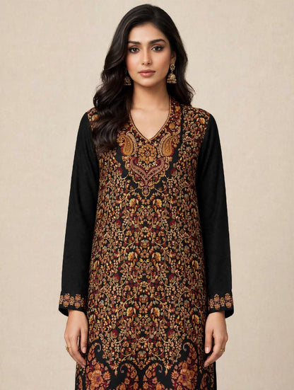 Raat Ki Rani Black Royal Kani Pashmina 3-Piece Suit