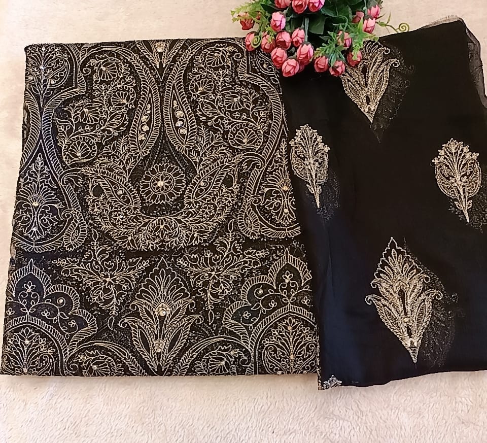 Elegant Bareeze Embroidered Net