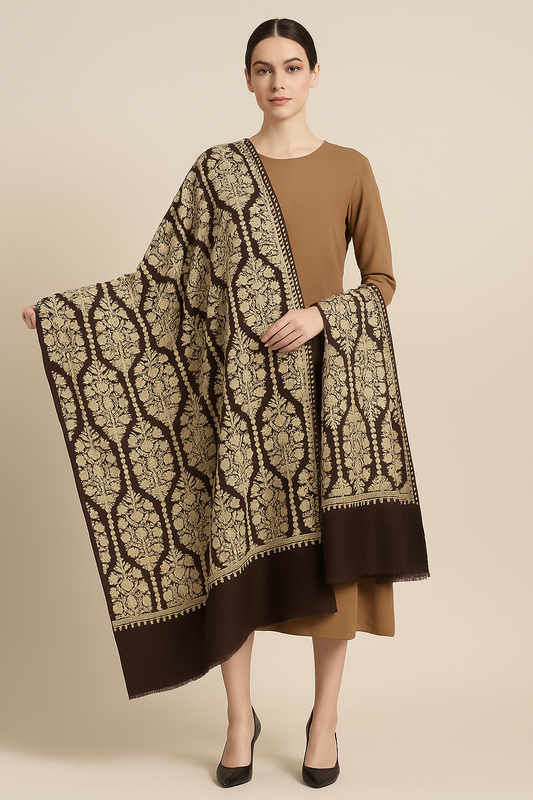 Luxury Aari Embroidered Pashmina Shawl – Timeless Elegance