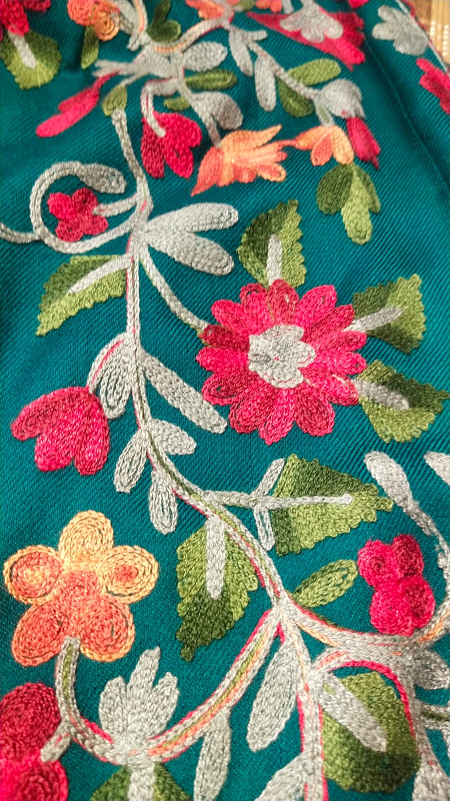 The Floral Embroidered Pashmina Kaftan