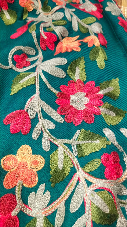 The Floral Embroidered Pashmina Kaftan