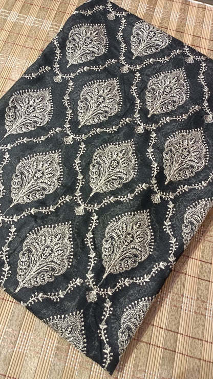 Black Karandi Embroidered Shawl