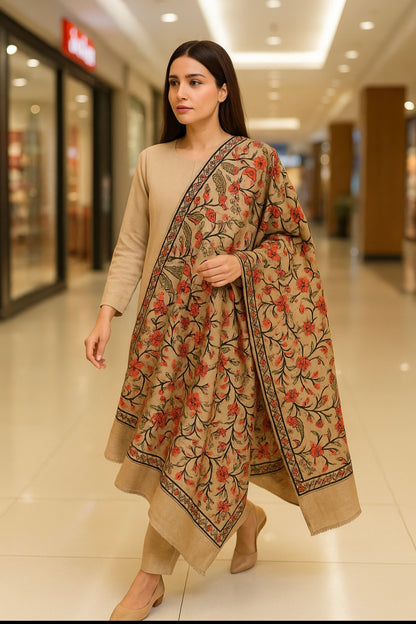 Embroidered pashmina shawl