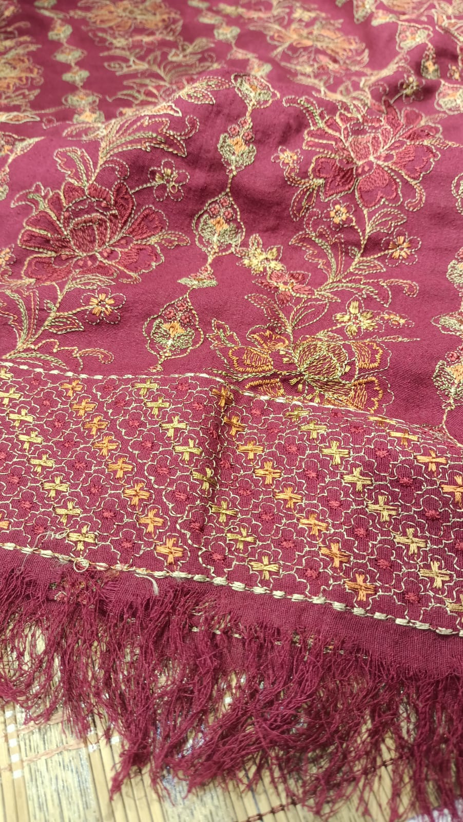 Karandi embroidered shawl
