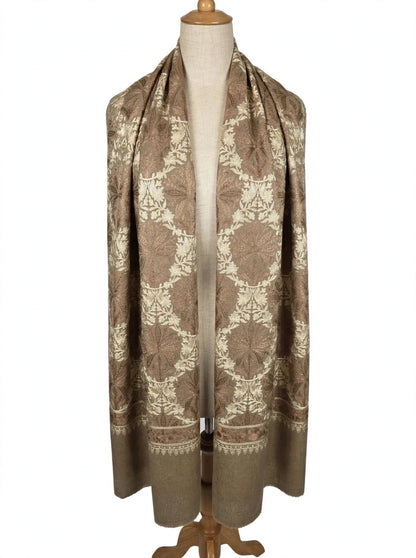 Pashmina beige aari shawl