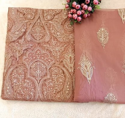 Dusty Pink Paisley Embroidered
