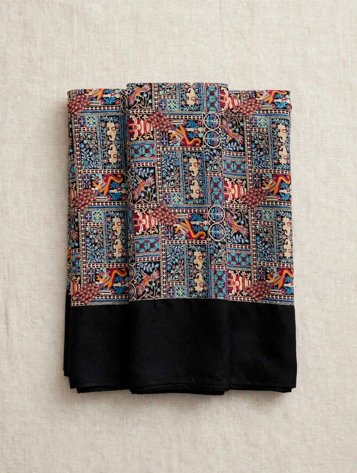 Noir Heritage - Handmade Kani Pashmina Shawl | Black Mughal