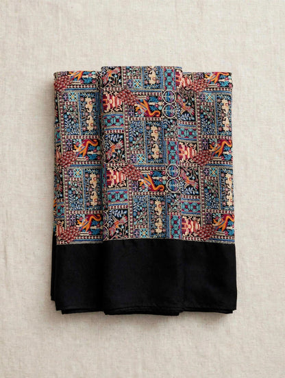 Noir Heritage - Handmade Kani Pashmina Shawl | Black Mughal