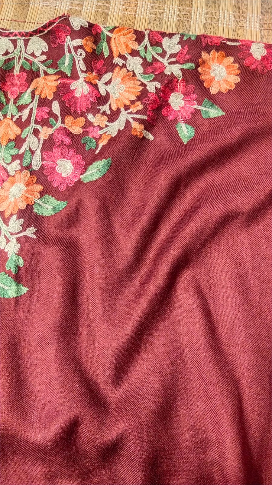 Aari Embroidered Pashmina Kaftan Cape