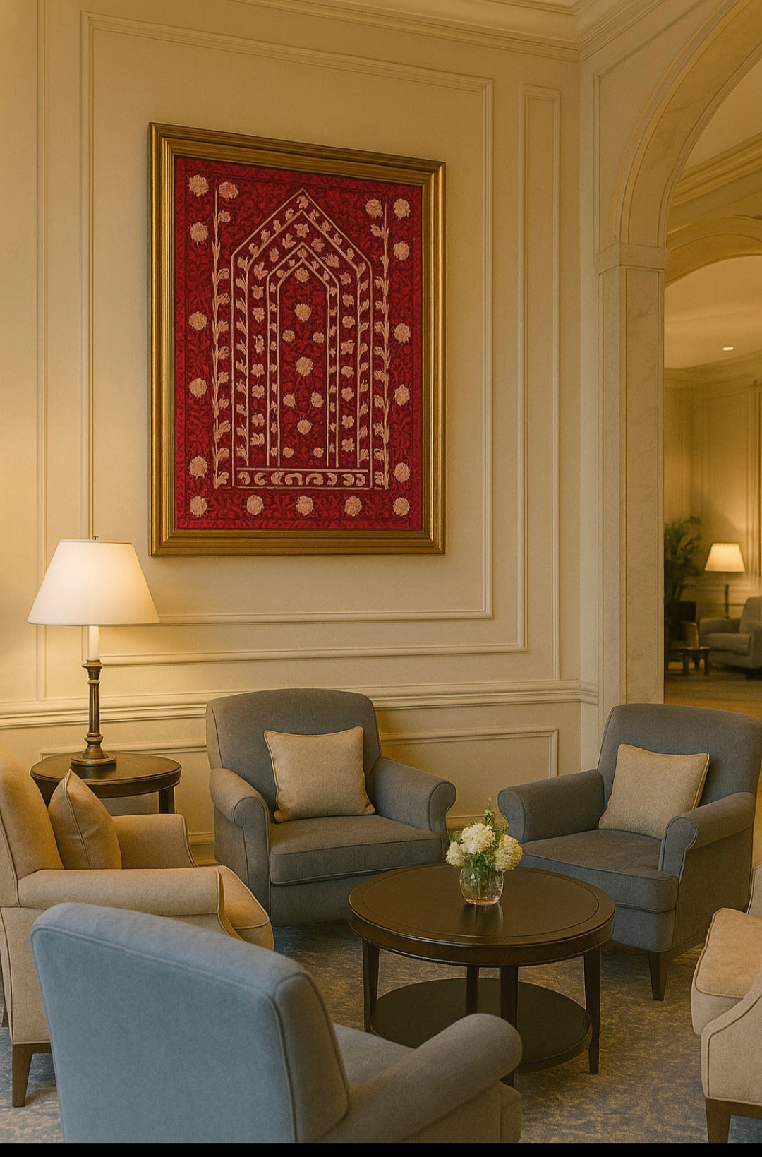 luxurious handcrafted Kashmiri wall tapestry