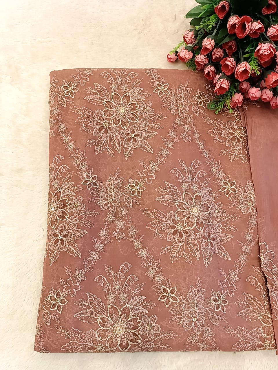 Dusty pink bareeze chiffon
