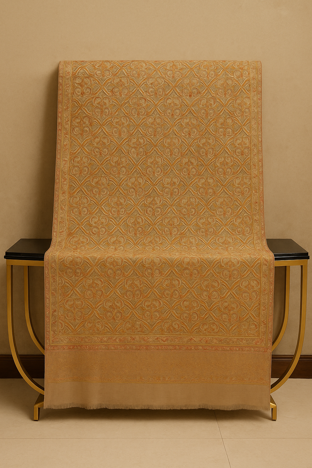 Luxury Pashmina Shawl with Intricate Aari Embroidery