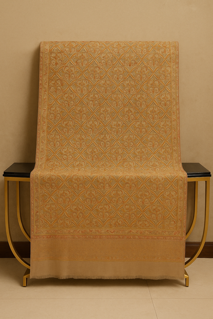 Luxury Pashmina Shawl with Intricate Aari Embroidery