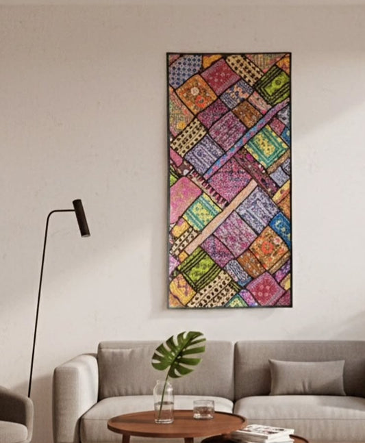 Handmade Balochi Patchwork Wall Art | Authentic Tribal Embroidered Wall Hanging