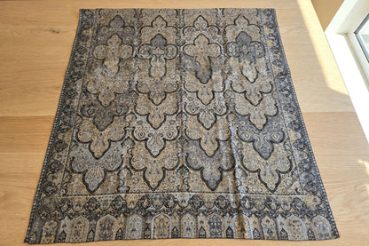 Luxury Black Gold Kani Silk Pashmina Shawl with Zari | Handmade Kashmiri Jama Shawl