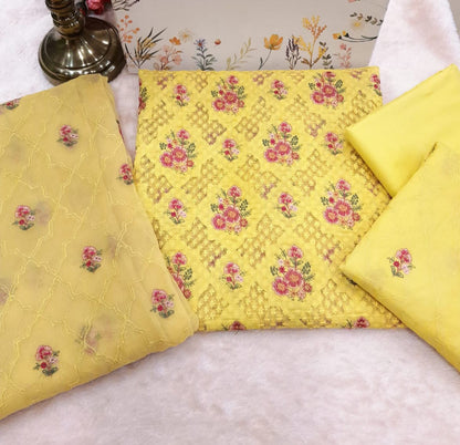 Bareeze Embroidered Cutwork Lawn  Vibrant Yellow
