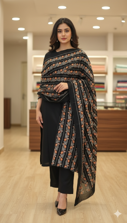 Karandi embroidered Shawl