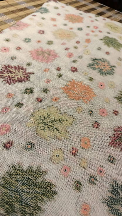 Elegant Beige Kani Pashmina Shawl – Handwoven Floral Heritage