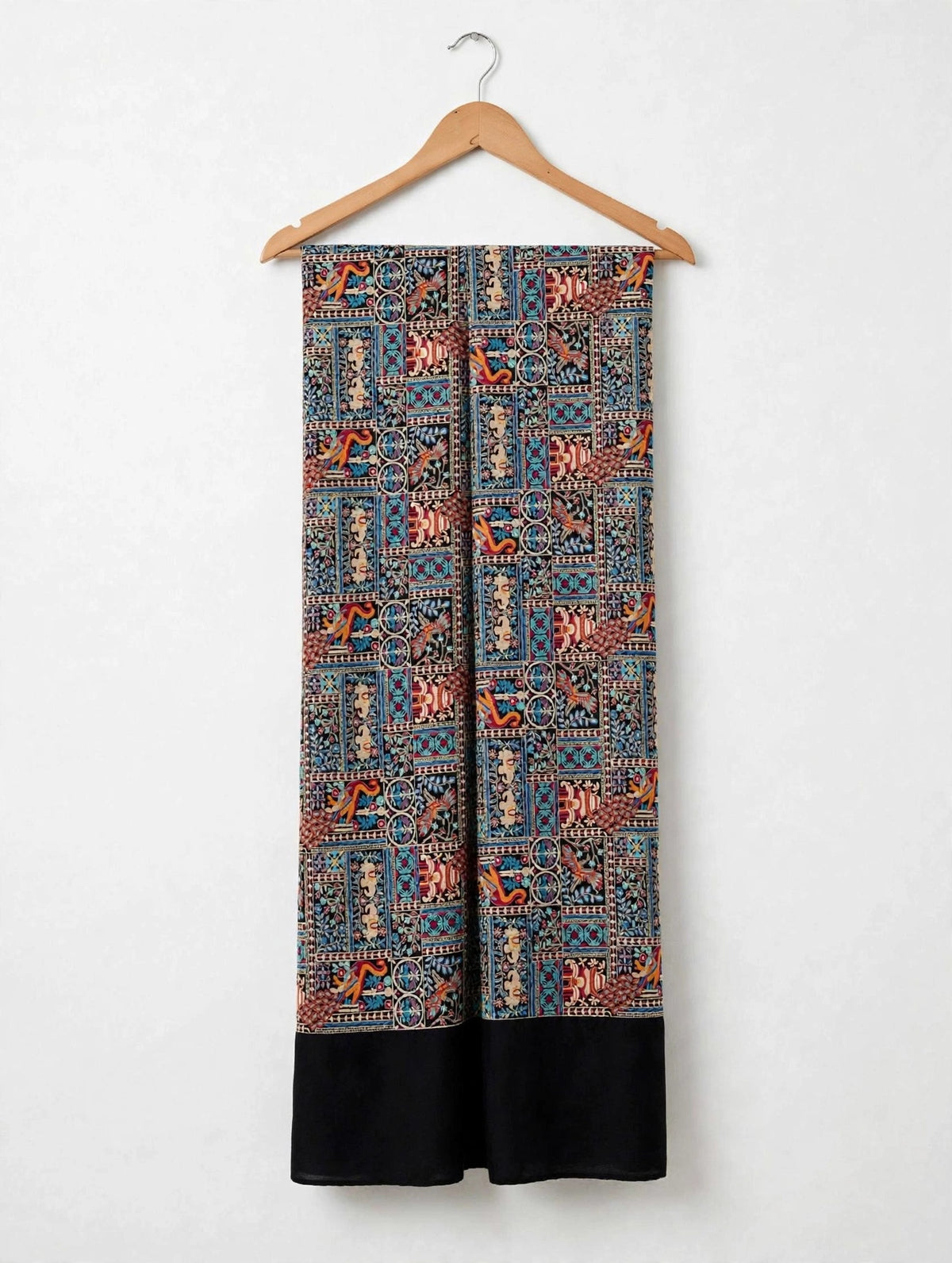 Noir Heritage - Handmade Kani Pashmina Shawl | Black Mughal