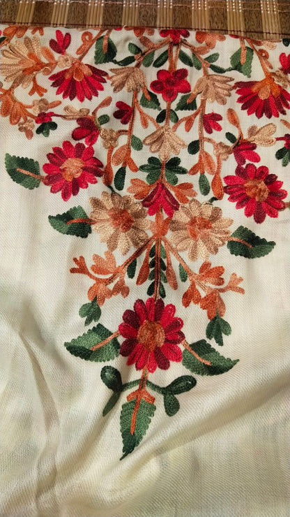 Pashmina Kaftan  Ivory Garden Bloom