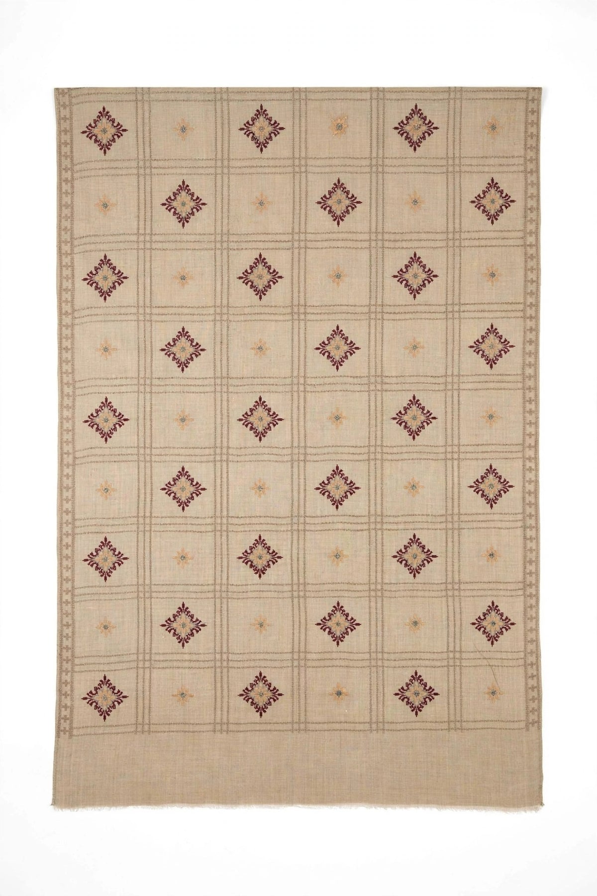 Noor Embroidered Beige Pashmina Shawl