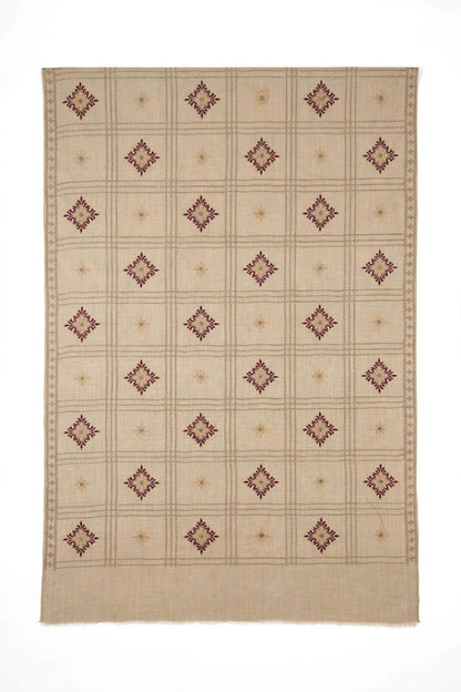 Noor Embroidered Beige Pashmina Shawl
