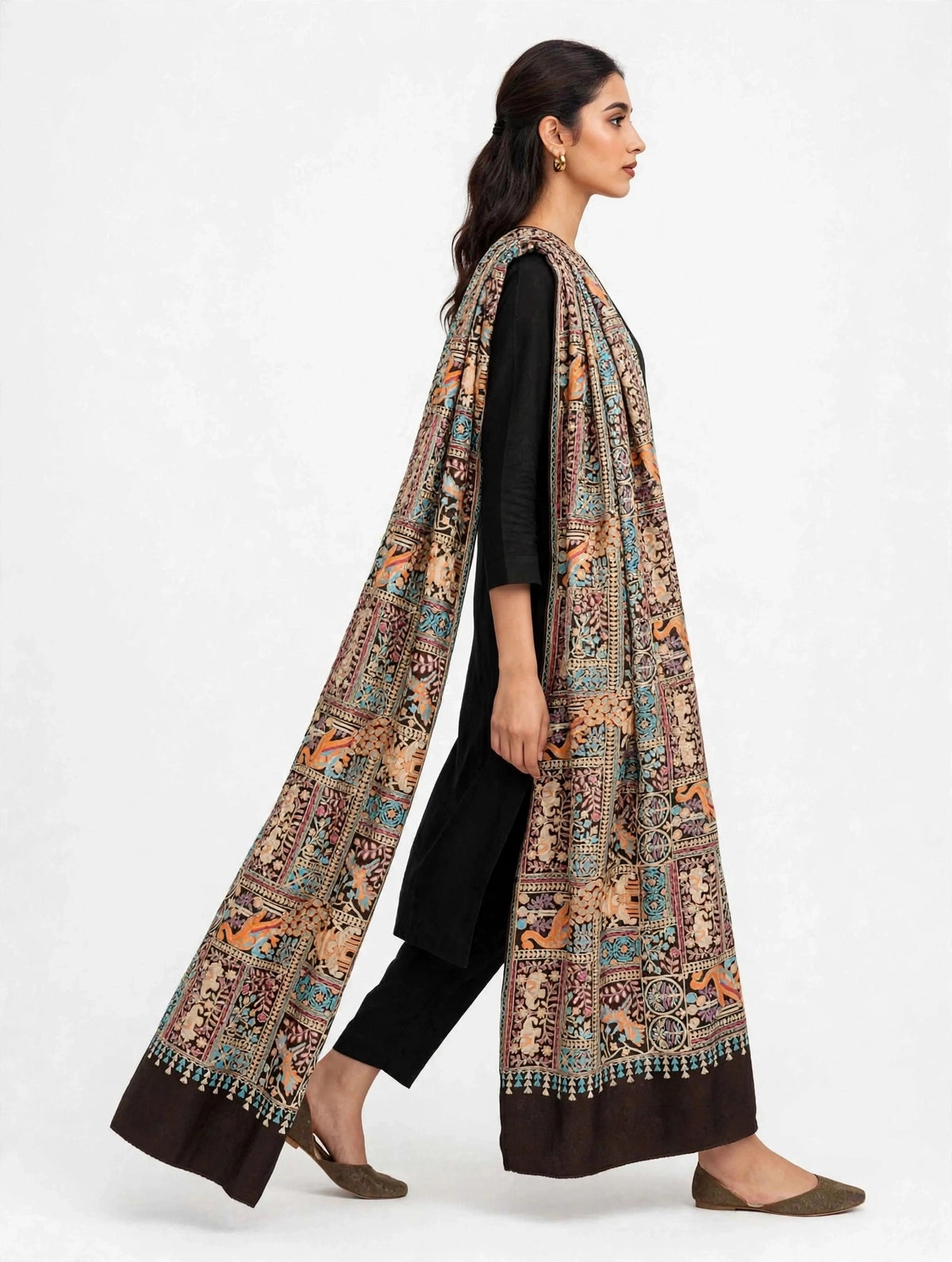 Mastani - Dark Chocolate Brown Heavily Embroidered